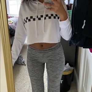 Checkerboard Cropped Hoodie